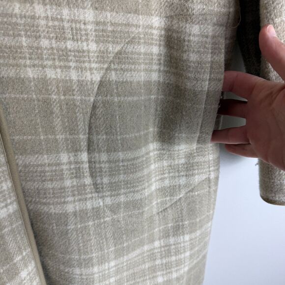 Coldwater Creek Women’s Long Plaid Button Jacket Wool Blend Oversized Women’s S - Picture 8 of 13
